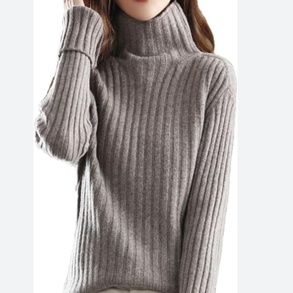 MERINO WOOL ITALMODE Women’s Gray Ribbed Long Sleeve V Neck Sweater Size XL EUC - Picture 14 of 14